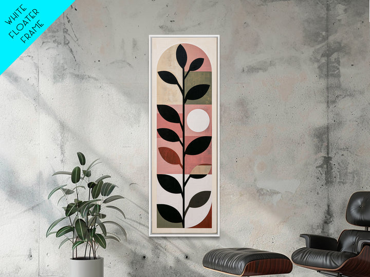 Single Black Branch on Warm White Background Canvas Print, Scandinavian Art, Mid Century Modern, Living Room Decor, Nordic, SCA-1x3-8