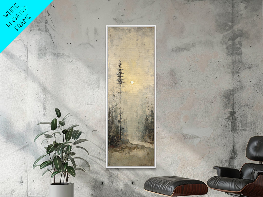 Single Black Branch on Warm White Background Canvas Print, Scandinavian Art, Gallery Decor, Living Room Decor, Nordic, SCA-1x3-80