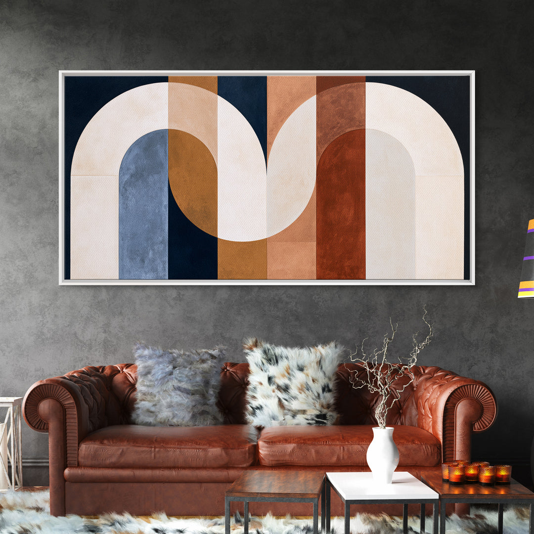 Abstract Arch Shapes Framed Canvas Print, Scandinavian Art, Decor, Living Room Decor, Abstract Art, Nordic, Printable Art, SCA-2x1-10