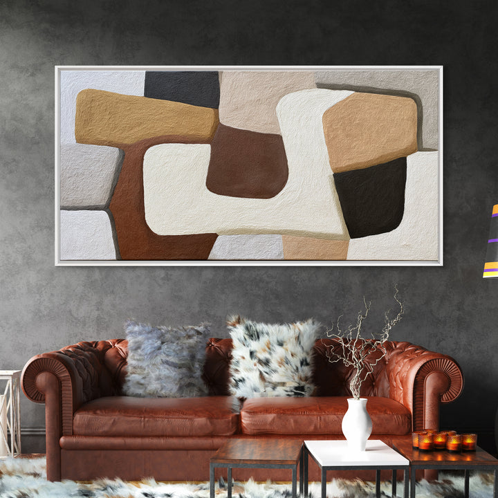 Soft Wool Texture Abstract Framed Canvas Print, Scandinavian Art, Decor, Living Room Decor, Abstract Art, Nordic, Printable Art, SCA-2x1-15