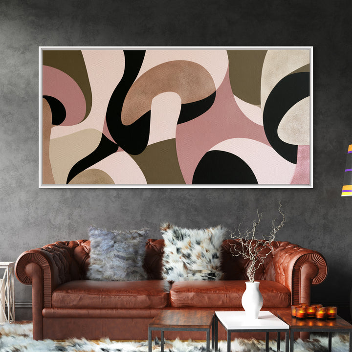 Simple Mushroom and Moss Forest Study Canvas Print, Scandinavian Art, Statement Artwork, Living Room Decor, Nordic, SCA-2x1-20