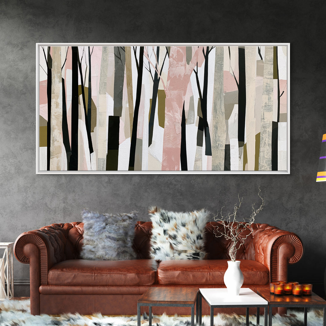 Snowy Nordic Forest Canvas Print, Scandinavian Art, Wall Hanging, Living Room Decor, Fine Art, Nordic, Living Room Wall Art, SCA-2x1-21