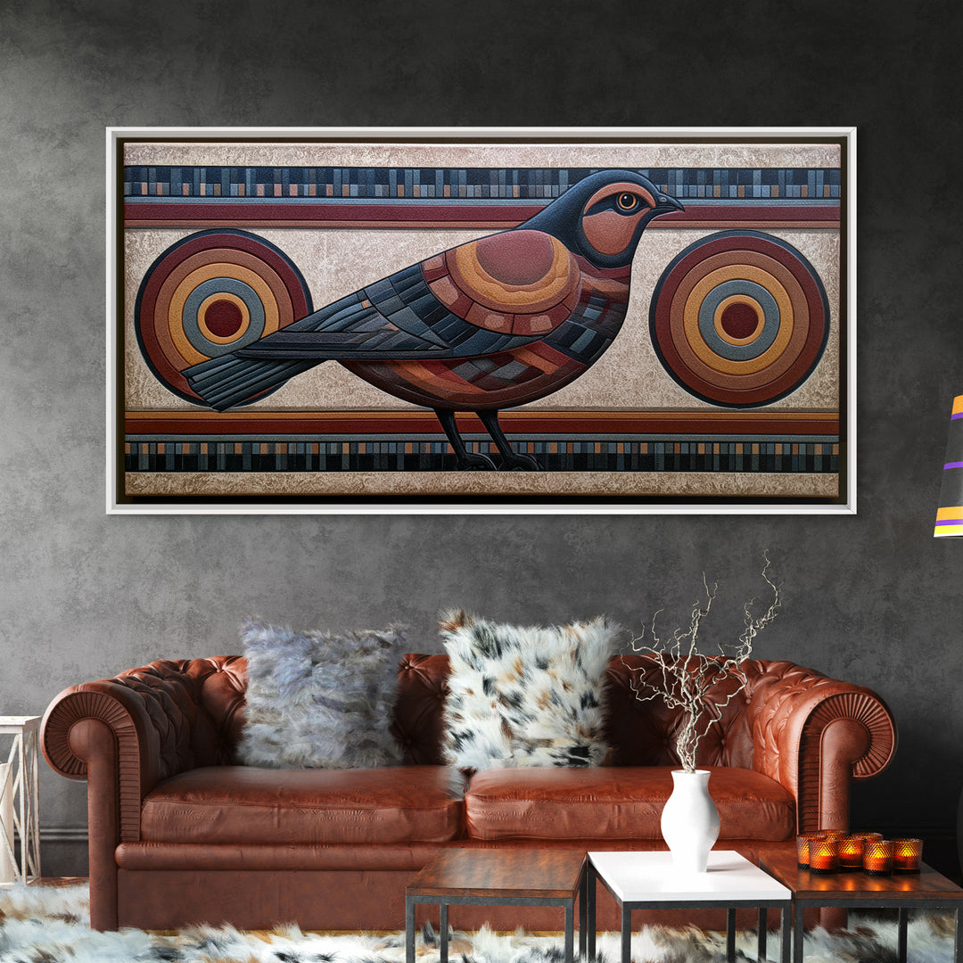 Nordic Folk Bird Canvas Print, Scandinavian Art, Wall Hanging, Living Room Decor, Fine Art, Nordic, Living Room Wall Art, SCA-2x1-31