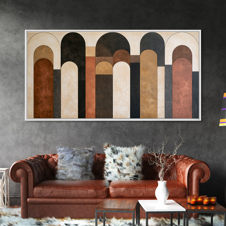 Abstract Arch Shapes Framed Canvas Print, Scandinavian Art, Decor, Living Room Decor, Abstract Art, Nordic, Printable Art, SCA-2x1-34
