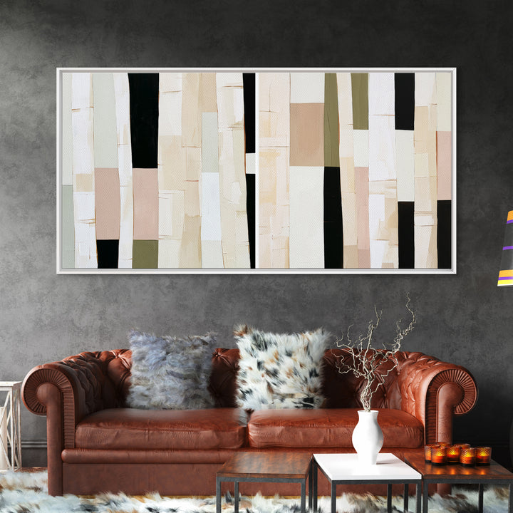 Birch Tree Trunks Canvas Print, Scandinavian Art, Wall Art Print, Living Room Decor, Oil Painting, Nordic, Fine Art Print, SCA-2x1-77