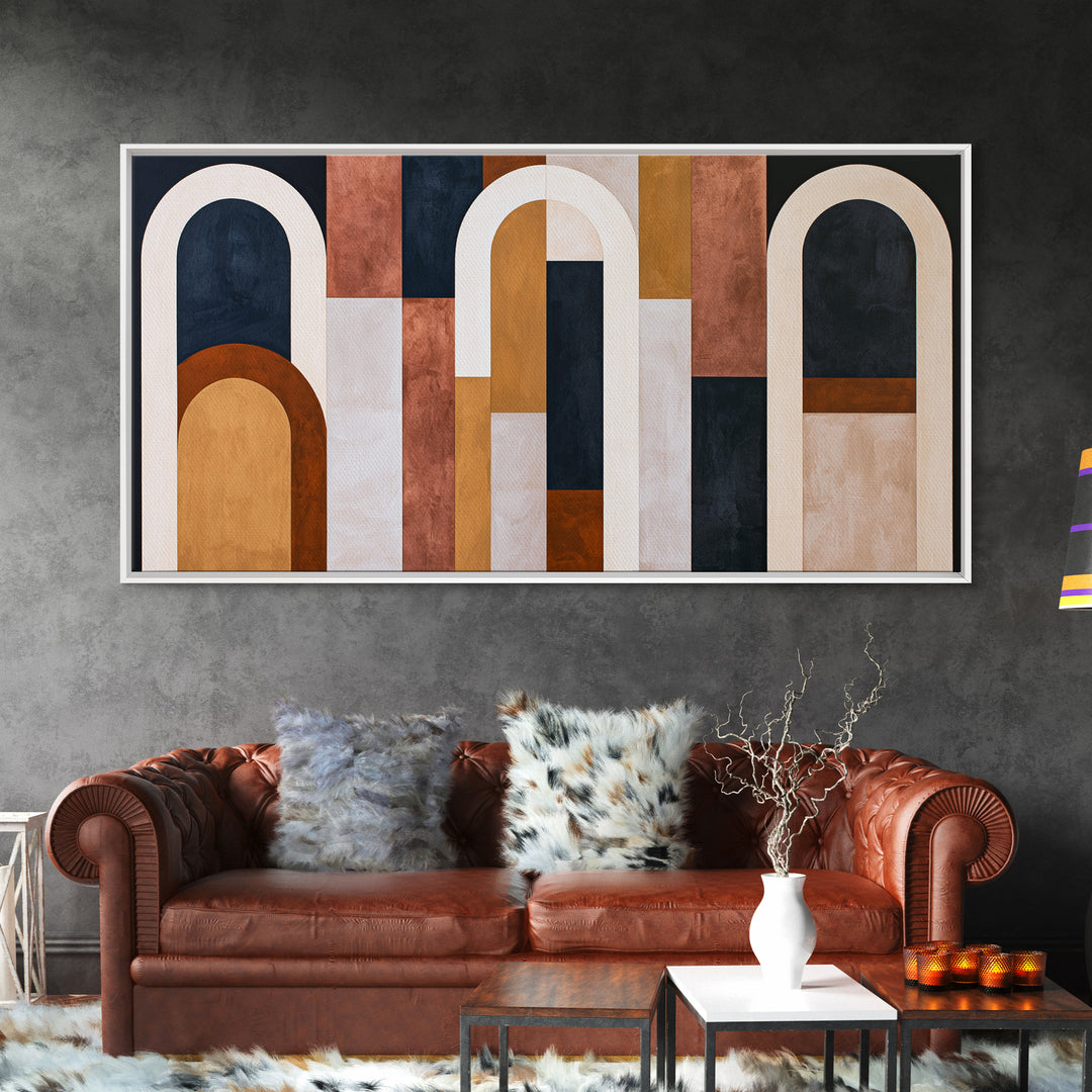 Abstract Arch Shapes Canvas Print, Scandinavian Art, Living Room Decor, Abstract Art, Nordic, Modern Wall Art, SCA-2x1-82