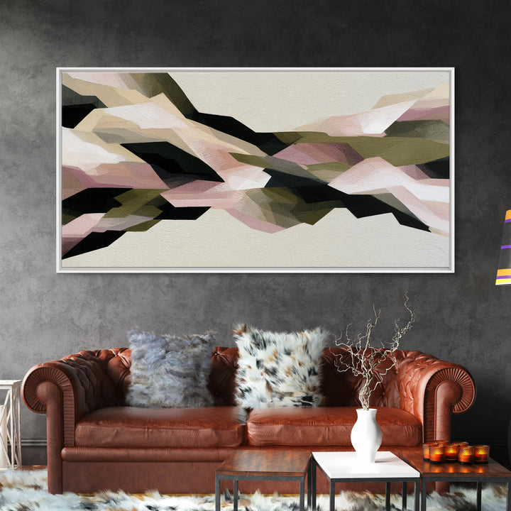 Winter Cabin Smoke Framed Canvas Print, Scandinavian Art, Oil Painting, Living Room Decor, Fine Art, Nordic, Boho Wall Decor, SCA-2x1-86