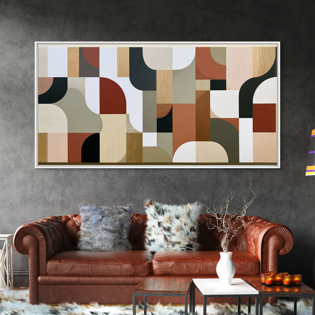 Soft Wool Texture Abstract Framed Canvas Print, Scandinavian Art, Abstract Painting, Living Room Decor, Abstract Art, Nordic, SCA-2x1-87