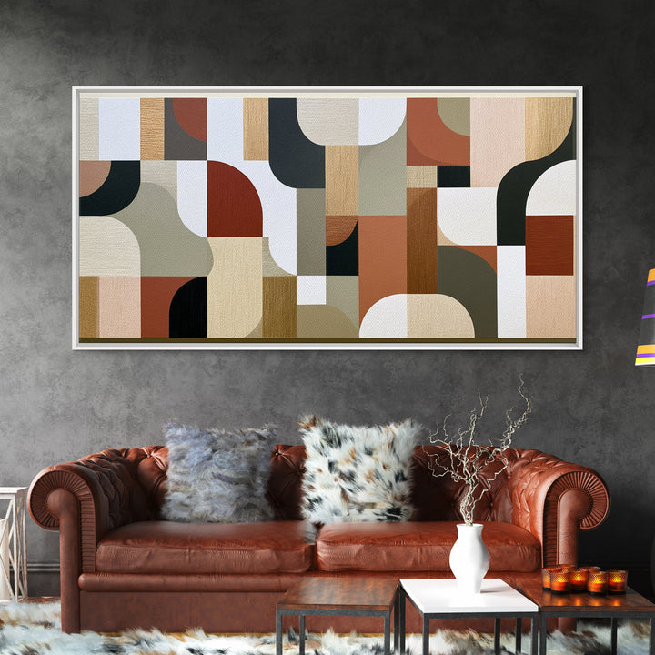Soft Wool Texture Abstract Framed Canvas Print, Scandinavian Art, Abstract Painting, Living Room Decor, Abstract Art, Nordic, SCA-2x1-87