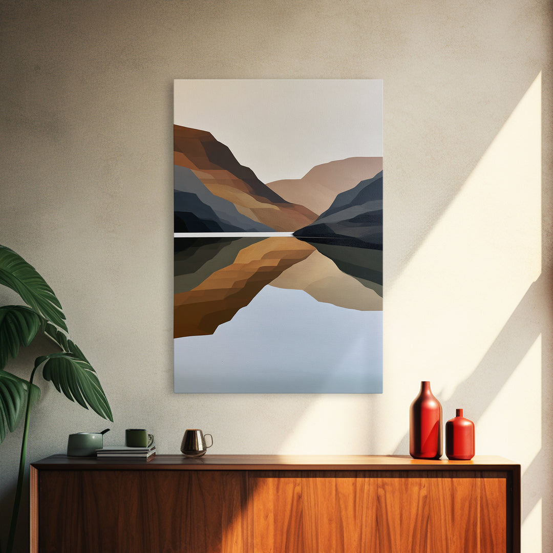 Minimal Fjord Landscape Canvas Print, Scandinavian Art, Art Print, Living Room Decor, Fine Art, Nordic, Farmhouse Decor, SCA-2x3-10
