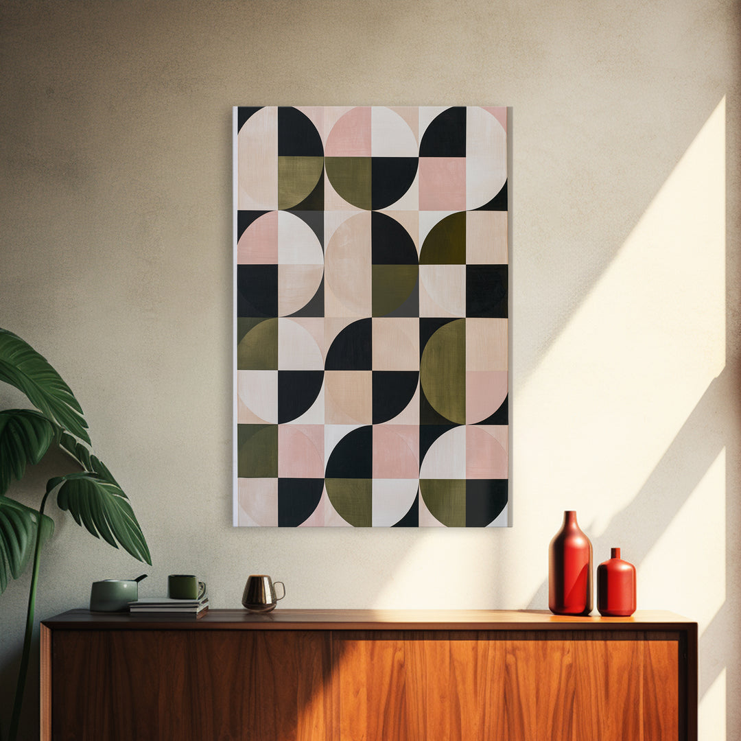 Scandinavian Textile Pattern Framed Canvas Print, Scandinavian Art, Contemporary Art, Living Room Decor, Fine Art, Nordic, SCA-2x3-24