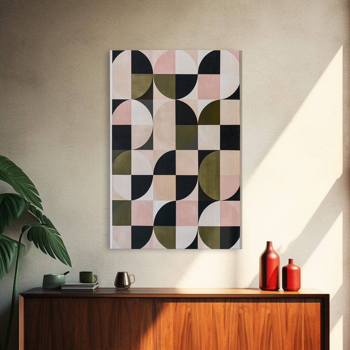 Scandinavian Textile Pattern Framed Canvas Print, Scandinavian Art, Contemporary Art, Living Room Decor, Fine Art, Nordic, SCA-2x3-24