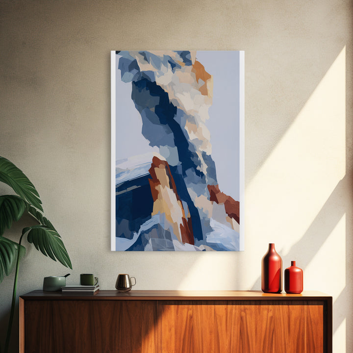 Winter Cabin Smoke Framed Canvas Print, Scandinavian Art, Wall Decor, Living Room Decor, Abstract Art, Nordic, Canvas Art, SCA-2x3-26