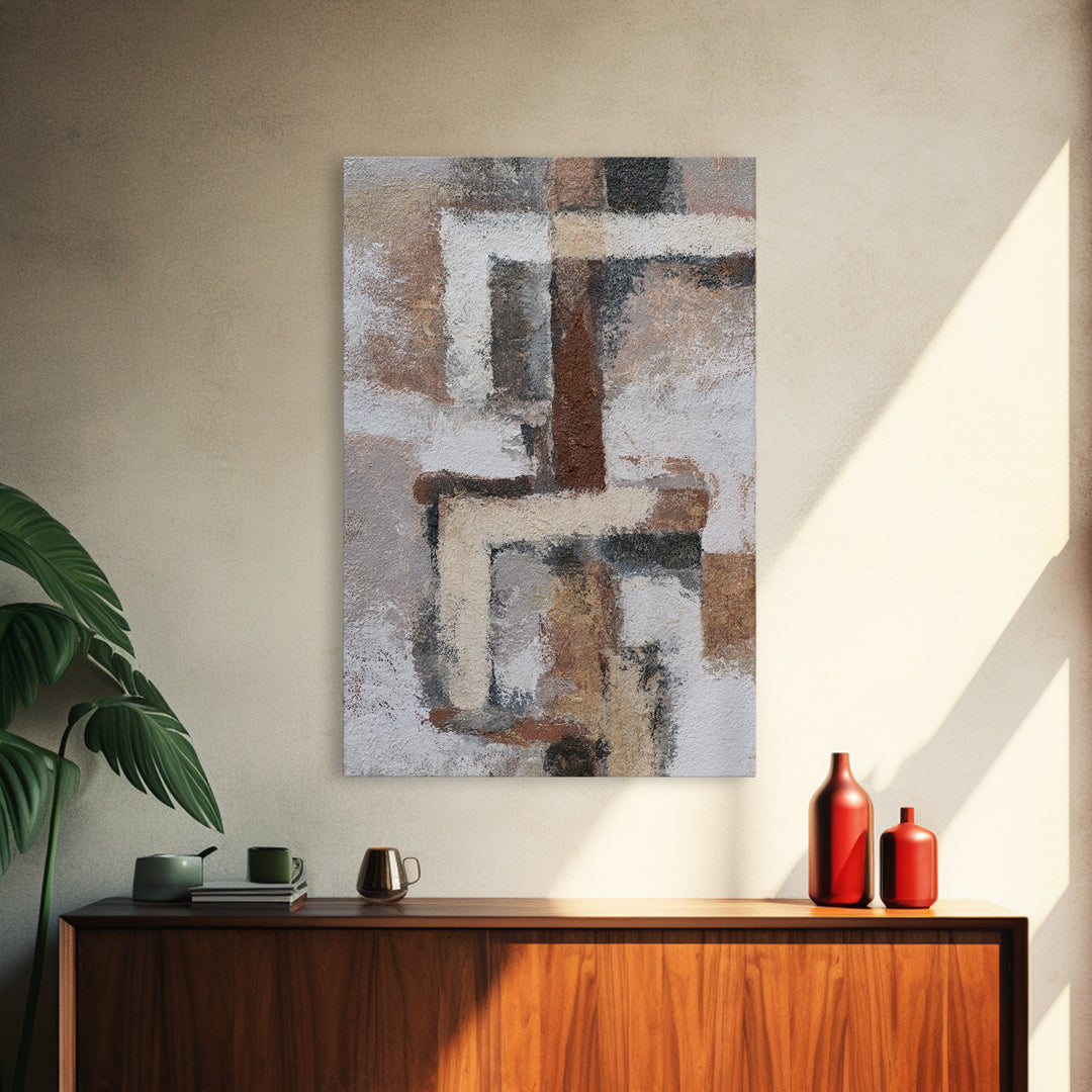 Soft Wool Texture Abstract Framed Canvas Print, Scandinavian Art, Printable Wall Art, Living Room Decor, Abstract Art, Nordic, SCA-2x3-3