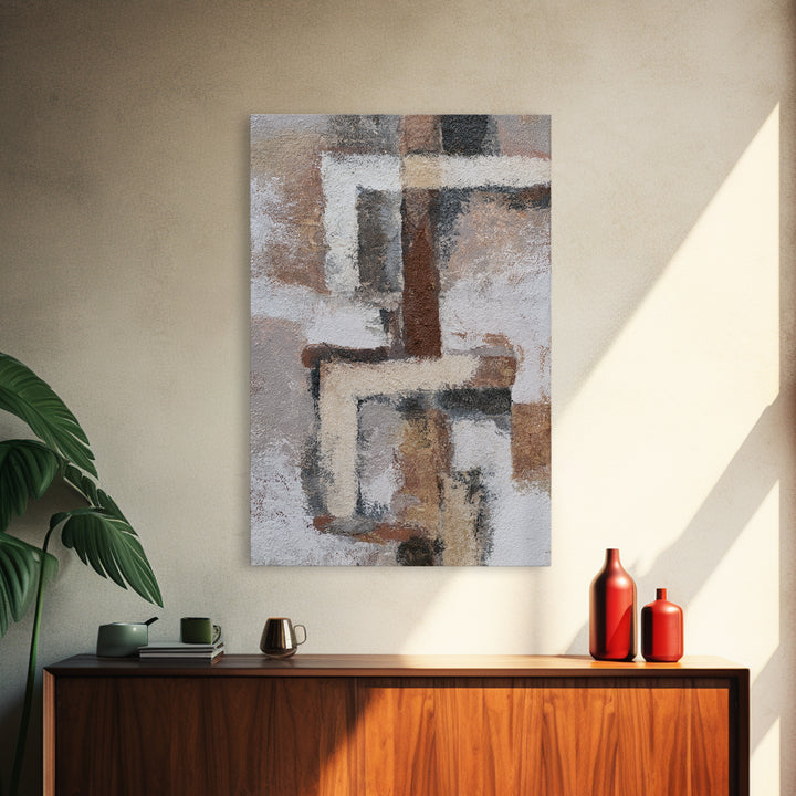 Soft Wool Texture Abstract Framed Canvas Print, Scandinavian Art, Printable Wall Art, Living Room Decor, Abstract Art, Nordic, SCA-2x3-3