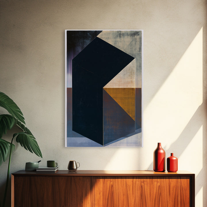 Simple Black House Shape Canvas Print, Scandinavian Art, Wall Art Print, Living Room Decor, Abstract Art, Nordic, SCA-2x3-39