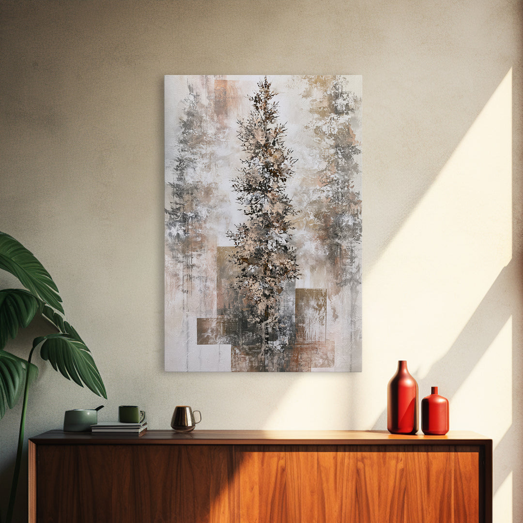 Snowy Nordic Forest Canvas Print, Scandinavian Art, Modern Art, Living Room Decor, Fine Art, Nordic, Contemporary Art, SCA-2x3-57