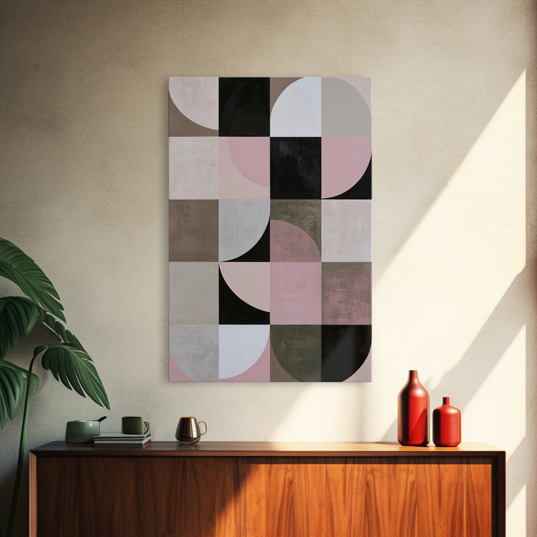 Scandinavian Textile Pattern Canvas Print, Scandinavian Art, Floral Wall Art, Living Room Decor, Nordic, Minimalist Decor, SCA-2x3-96