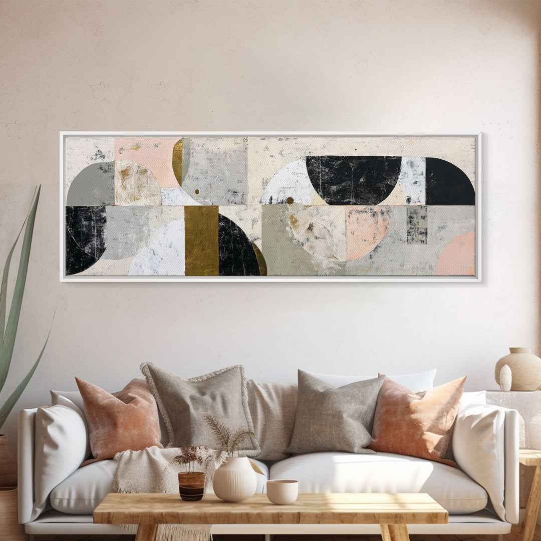 Abstract Arch Shapes Canvas Print, Scandinavian Art, Living Room Decor, Abstract Art, Nordic, Modern Wall Art, SCA-3x1-30