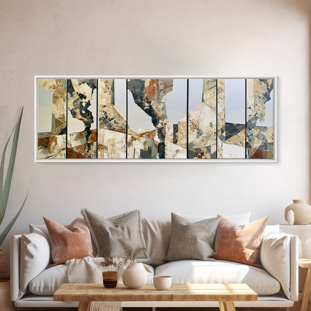 Winter Cabin Smoke Canvas Print, Scandinavian Art, Printable Art, Living Room Decor, Abstract Art, Nordic, Modern Art, SCA-3x1-34