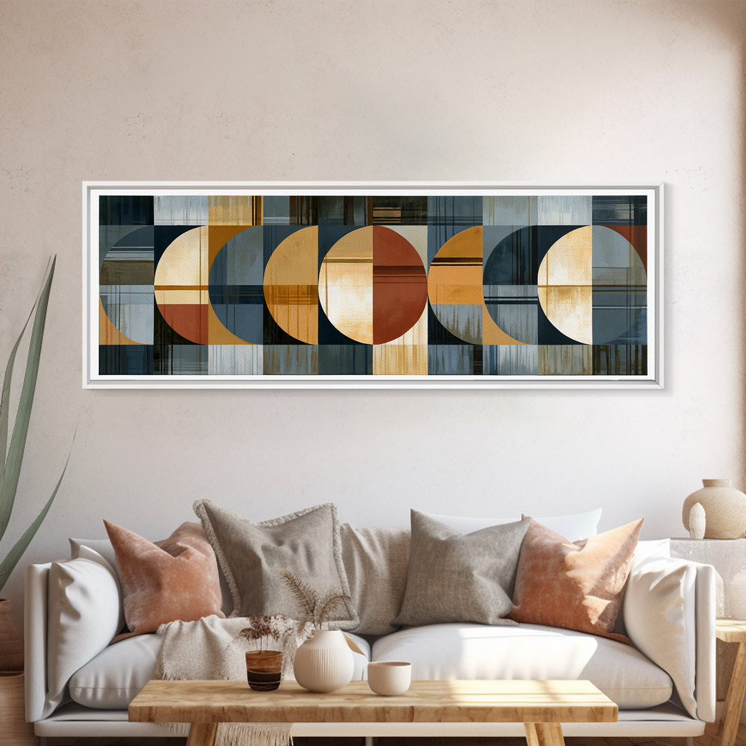 Minimal Sun over Pine Forest Framed Canvas Print, Scandinavian Art, Statement Artwork, Living Room Decor, Fine Art, Nordic, SCA-3x1-57