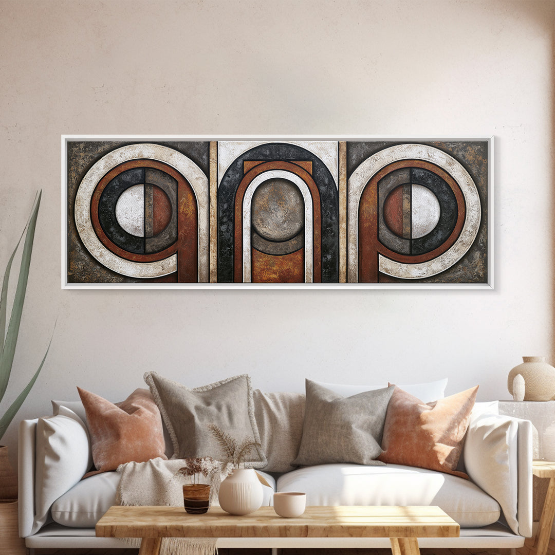 Abstract Arch Shapes Canvas Print, Scandinavian Art, Modern Art, Living Room Decor, Abstract Art, Nordic, Contemporary Art, SCA-3x1-6