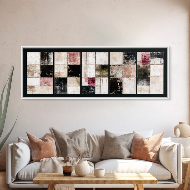 Scandinavian Textile Pattern Canvas Print, Scandinavian Art, Printable, Living Room Decor, Fine Art, Nordic, Abstract Wall Art, SCA-3x1-80