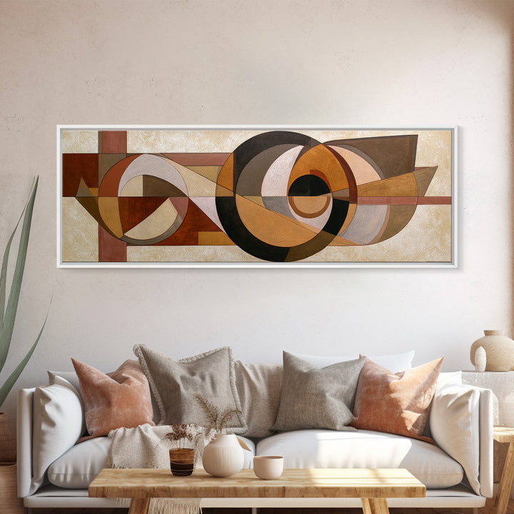 Soft Beige Geometric Abstraction Canvas Print, Scandinavian Art, Printable Art, Living Room Decor, Abstract Art, Nordic, SCA-3x1-91