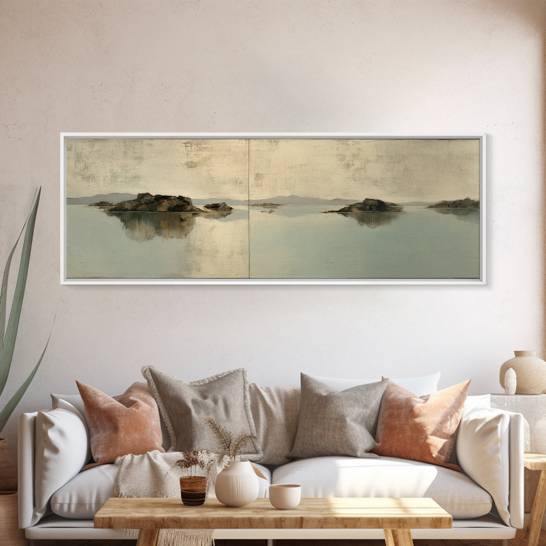 Pale Oak Botanical Line Drawing Canvas Print, Scandinavian Art, Living Room Decor, Oil Painting, Nordic, Wall Hanging, SCA-3x1-93