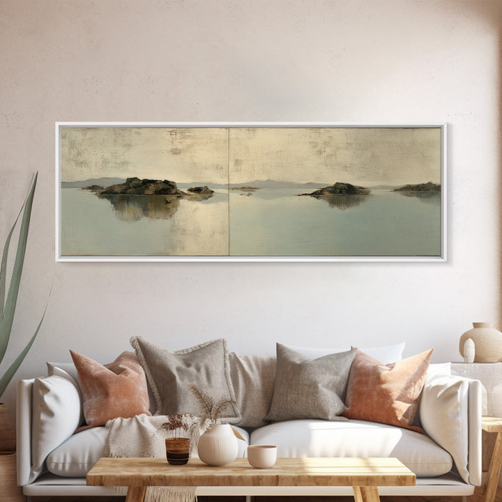 Pale Oak Botanical Line Drawing Canvas Print, Scandinavian Art, Living Room Decor, Oil Painting, Nordic, Wall Hanging, SCA-3x1-93