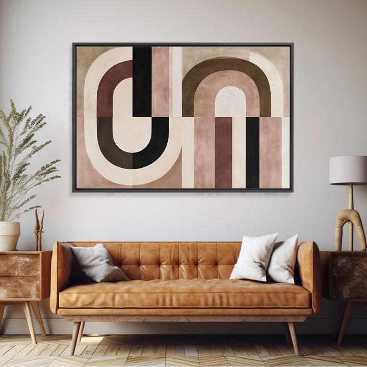 Abstract Arch Shapes Framed Canvas Print, Scandinavian Art, Abstract Wall Art, Living Room Decor, Abstract Art, Nordic, SCA-3x2-18