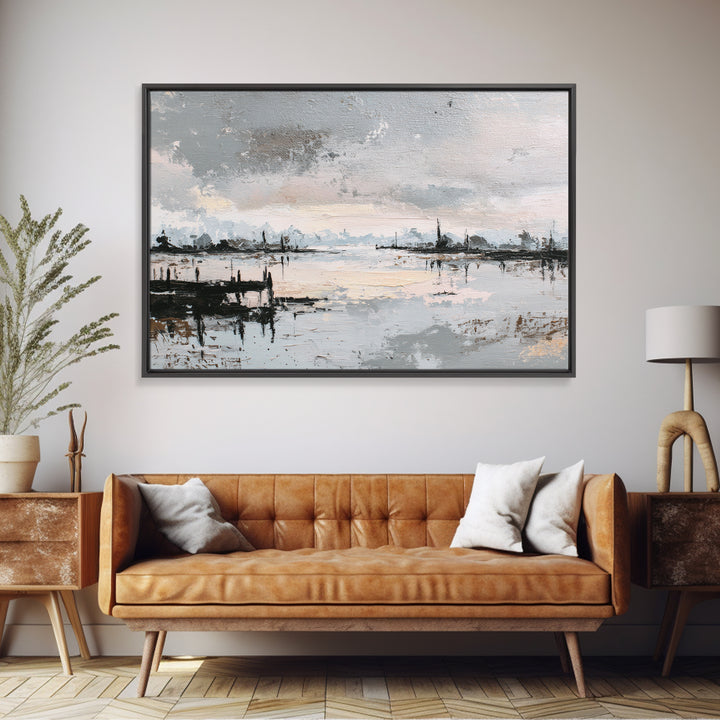 Reindeer Silhouette in Snowy Landscape Canvas Print, Scandinavian Art, Modern Art, Living Room Decor, Fine Art, Nordic, SCA-3x2-34