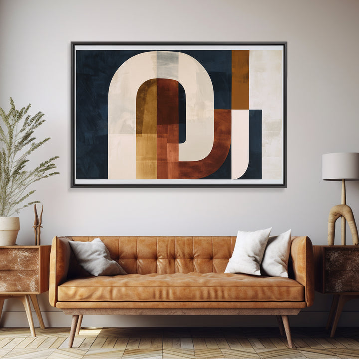 Abstract Arch Shapes Canvas Print, Scandinavian Art, Canvas Print, Living Room Decor, Abstract Art, Nordic, Textured Painting, SCA-3x2-42