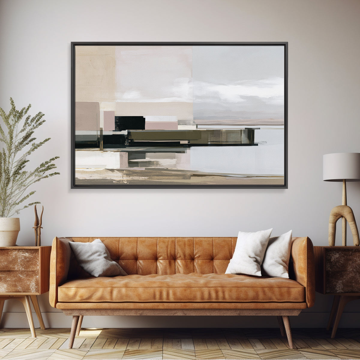 Calm Lake Dock Canvas Print, Scandinavian Art, Original Painting, Living Room Decor, Fine Art, Nordic, Modern Wall Art, SCA-3x2-43