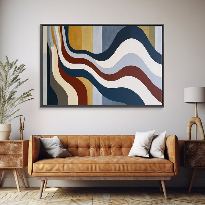 Minimal Sun over Pine Forest Framed Canvas Print, Scandinavian Art, Textured Painting, Living Room Decor, Fine Art, Nordic, SCA-3x2-45