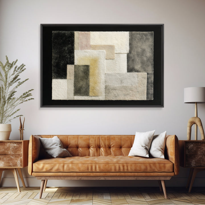 Soft Wool Texture Abstract Framed Canvas Print, Scandinavian Art, Living Room Decor, Fine Art, Nordic, Gallery Decor, SCA-3x2-47
