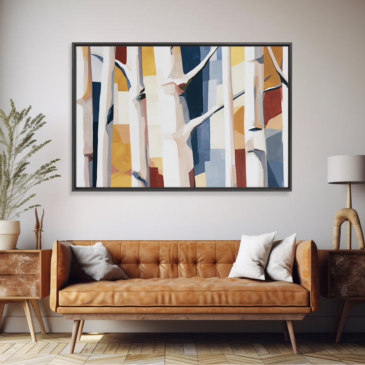 Birch Tree Trunks Canvas Print, Scandinavian Art, Luxury Decor, Living Room Decor, Oil Painting, Nordic, Printable Wall Art, SCA-3x2-61