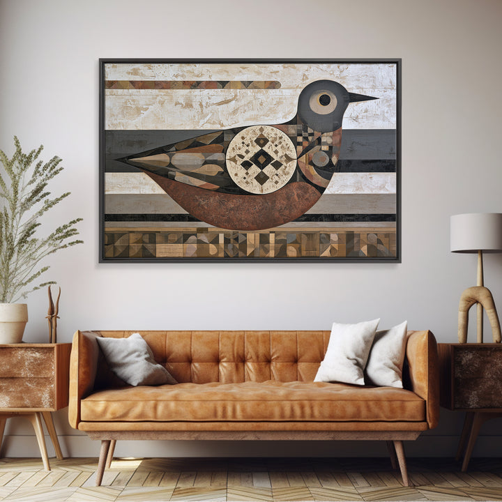 Nordic Folk Bird Framed Canvas Print, Scandinavian Art, Fine Art Print, Living Room Decor, Fine Art, Nordic, Printable, SCA-3x2-63