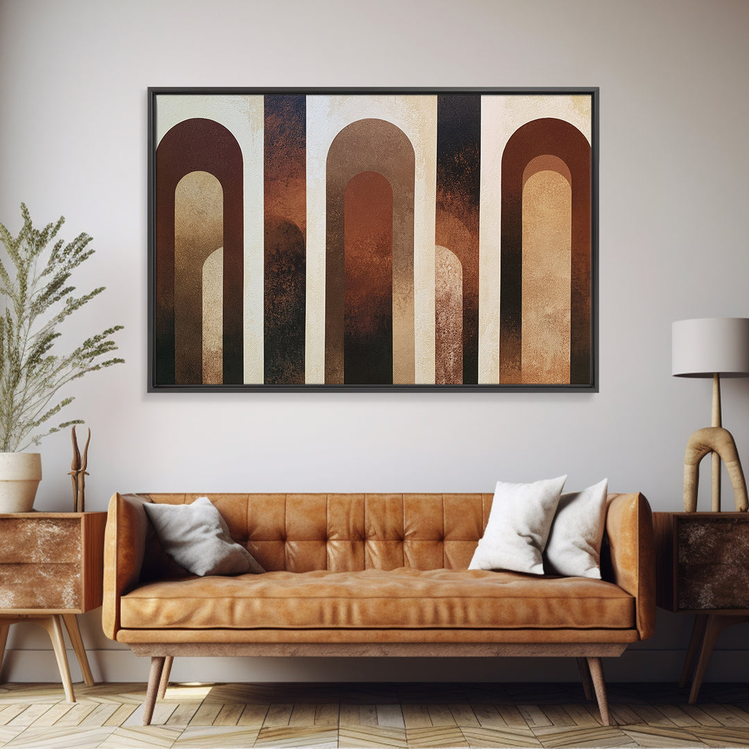 Abstract Arch Shapes Canvas Print, Scandinavian Art, Canvas Print, Living Room Decor, Abstract Art, Nordic, Textured Painting, SCA-3x2-66