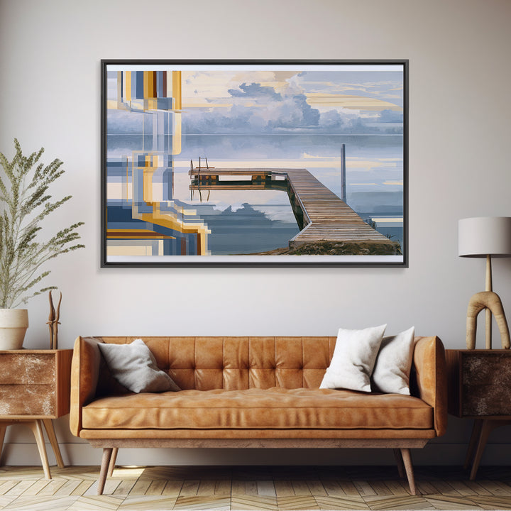 Calm Lake Dock Canvas Print, Scandinavian Art, Wall Art Print, Living Room Decor, Nordic, Fine Art Print, Statement Artwork, SCA-3x2-67