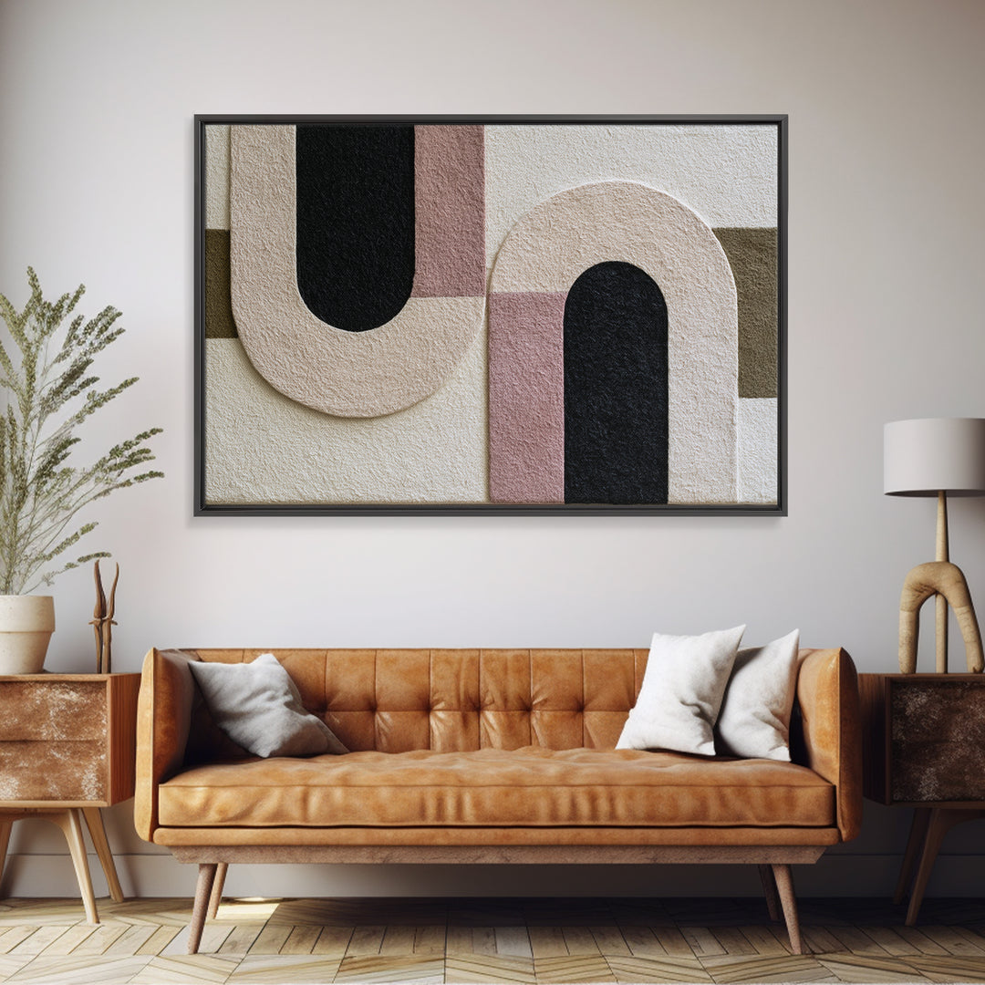 Soft Wool Texture Abstract Framed Canvas Print, Scandinavian Art, Contemporary Art, Living Room Decor, Abstract Art, Nordic, SCA-3x2-71