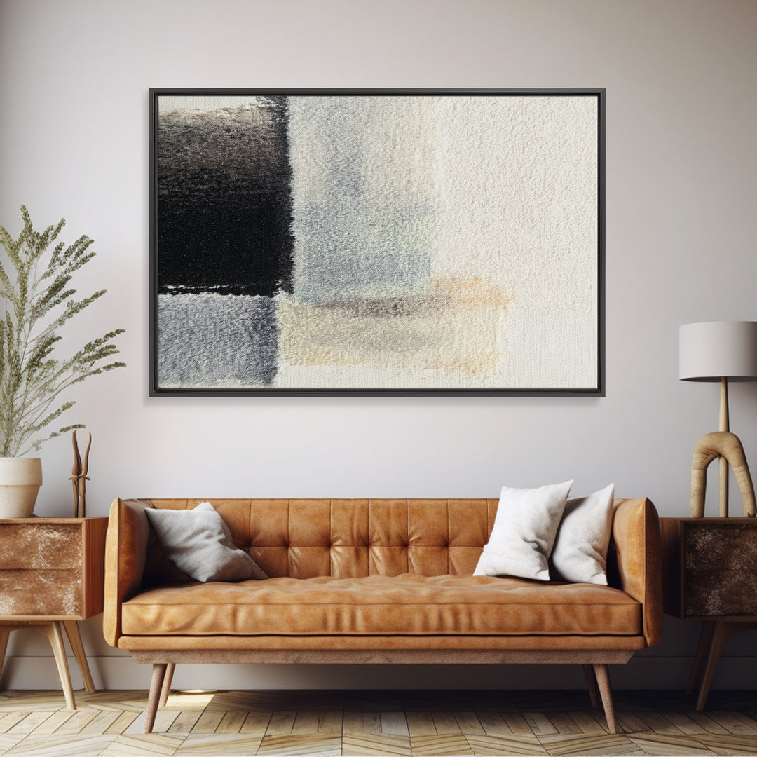 Soft Wool Texture Abstract Framed Canvas Print, Scandinavian Art, Modern Wall Art, Living Room Decor, Abstract Art, Nordic, SCA-3x2-95
