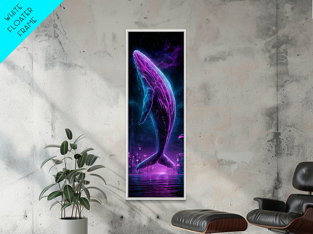 Cosmic Whale Swimming Through Deep Space Canvas Print, Scifi Art, Fantasy Art, Living Room Decor, Fine Art, Orbit, SCI-1x3-100