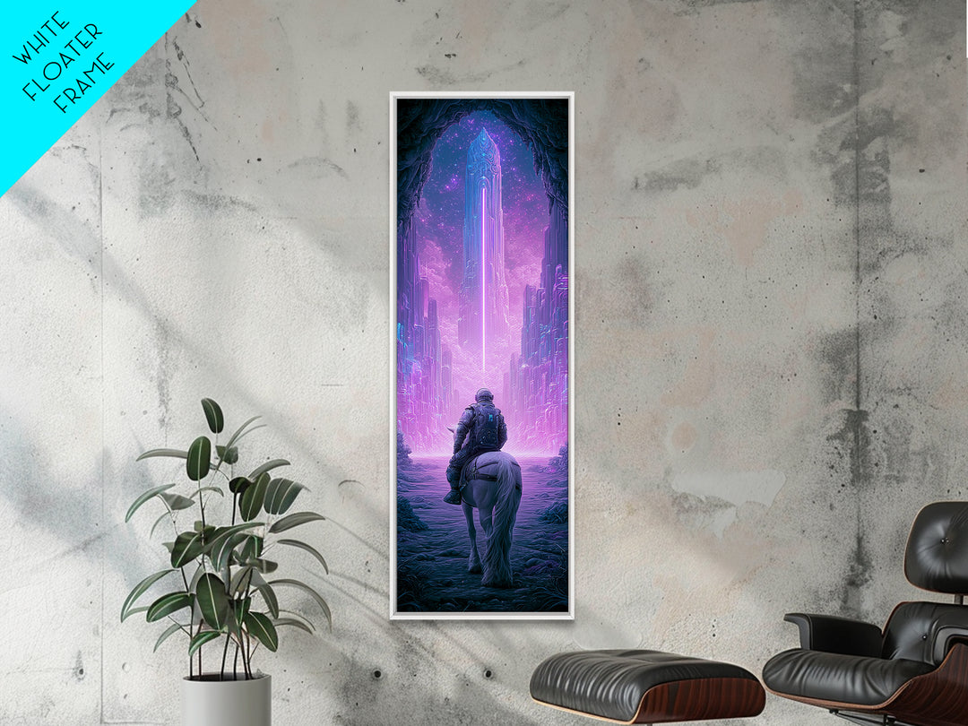 Space Explorer Horse Rider on Distant Planet Canvas Print, Scifi Art, Living Room Art, Living Room Decor, Fine Art, Orbit, SCI-1x3-33