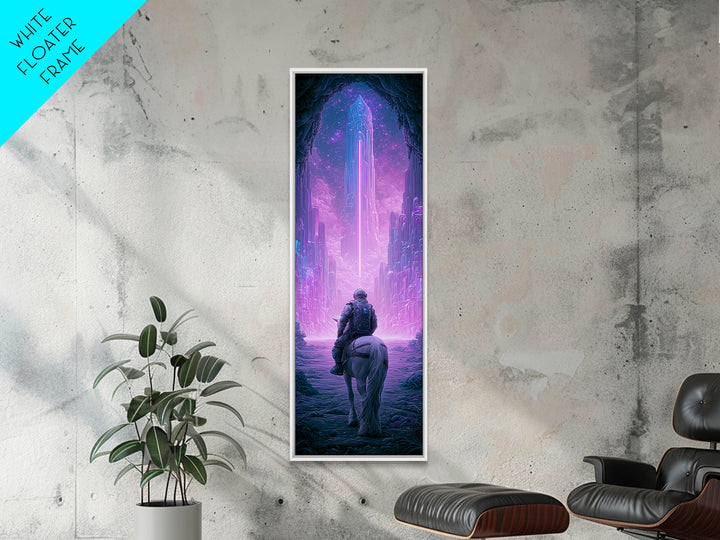 Space Explorer Horse Rider on Distant Planet Canvas Print, Scifi Art, Living Room Art, Living Room Decor, Fine Art, Orbit, SCI-1x3-33