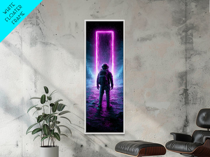 Astronaut Standing Before a Glowing Monolith Canvas Print, Scifi Art, Gallery Decor, Living Room Decor, Fine Art, Orbit, SCI-1x3-38