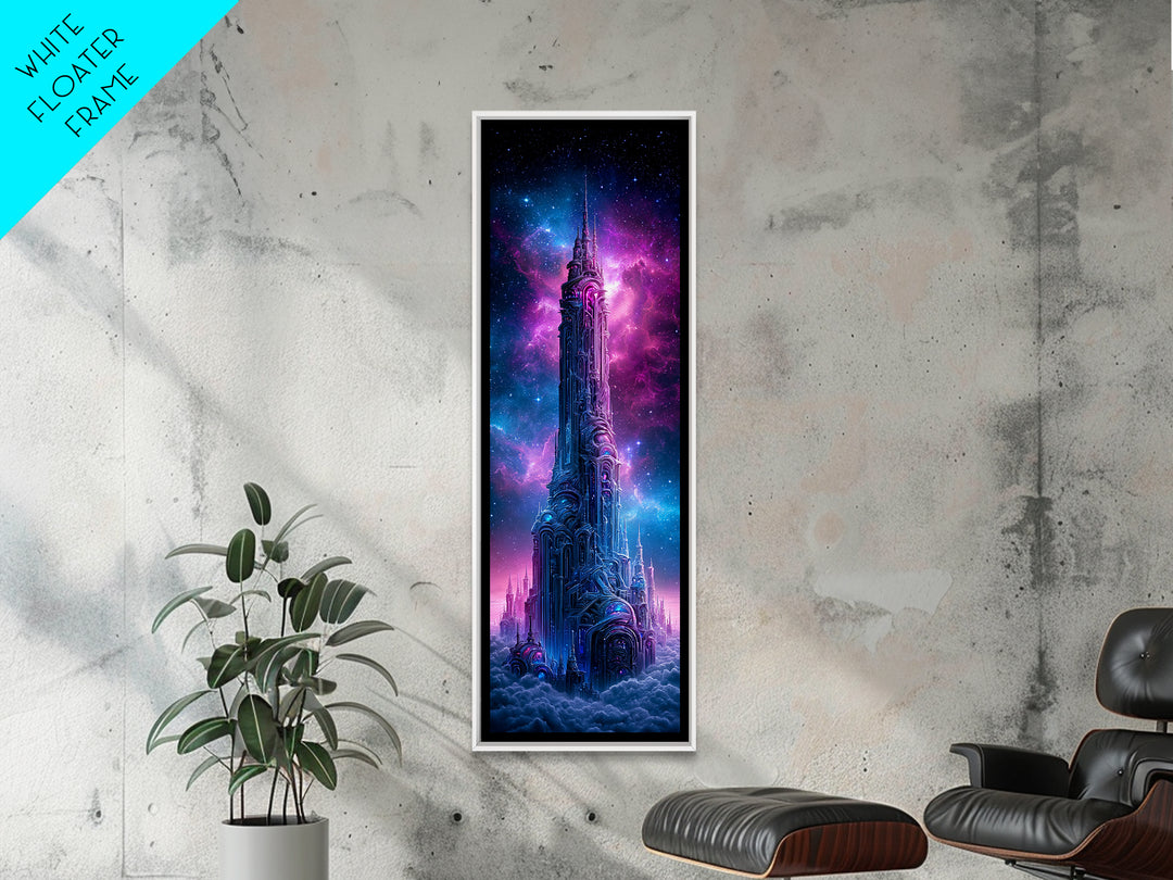 Starship Cockpit View of Nebula Clouds Framed Canvas Print, Scifi Art, Gallery Decor, Living Room Decor, Fine Art, Orbit, SCI-1x3-71
