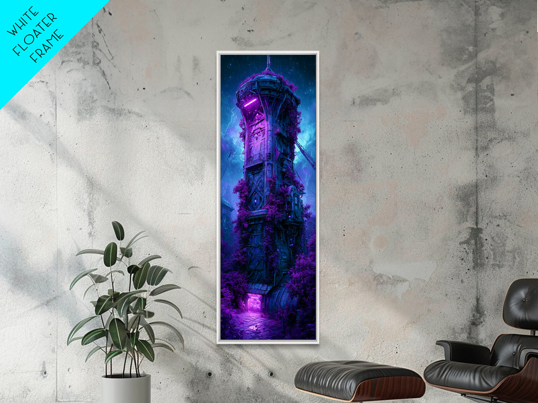 Abandoned Spacecraft Overgrown Canvas Print, Scifi Art, Art Print, Living Room Decor, Orbit, Digital Art, Original Art, SCI-1x3-94