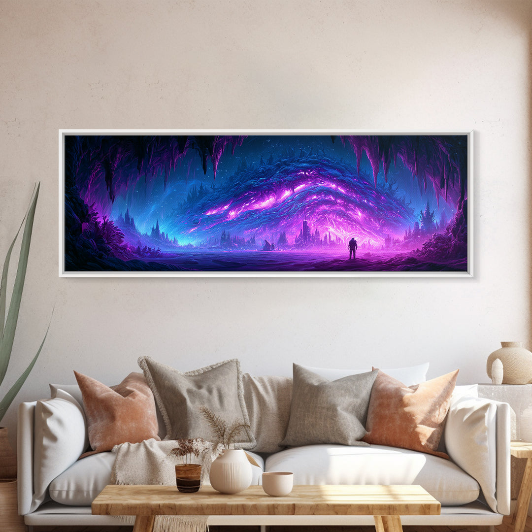 Glowing Alien Artifact Canvas Print, Scifi Art, Gallery Decor, Living Room Decor, Fine Art, Orbit, Wall Art, Home Decor, SCI-3x1-36