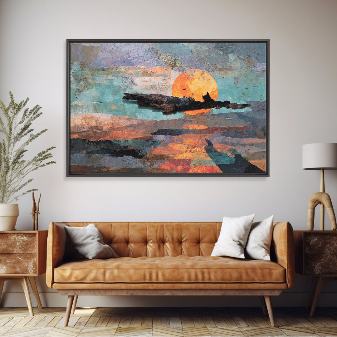 Alien Ocean with Two Moons Canvas Print, Scifi Art, Boho Decor, Living Room Decor, Fine Art, Orbit, Wall Decor, Posters, SCI-3x2-89